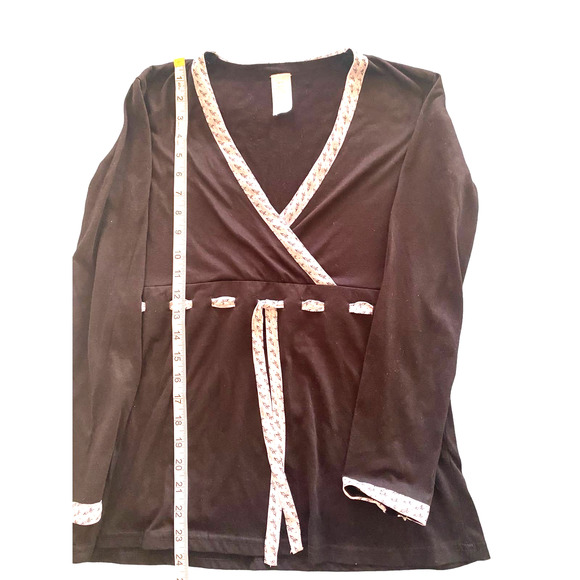 Women’s 3 Piece PJ’s Black Pants Pullover Back Top with lace and Lace Nighty - Picture 8 of 10